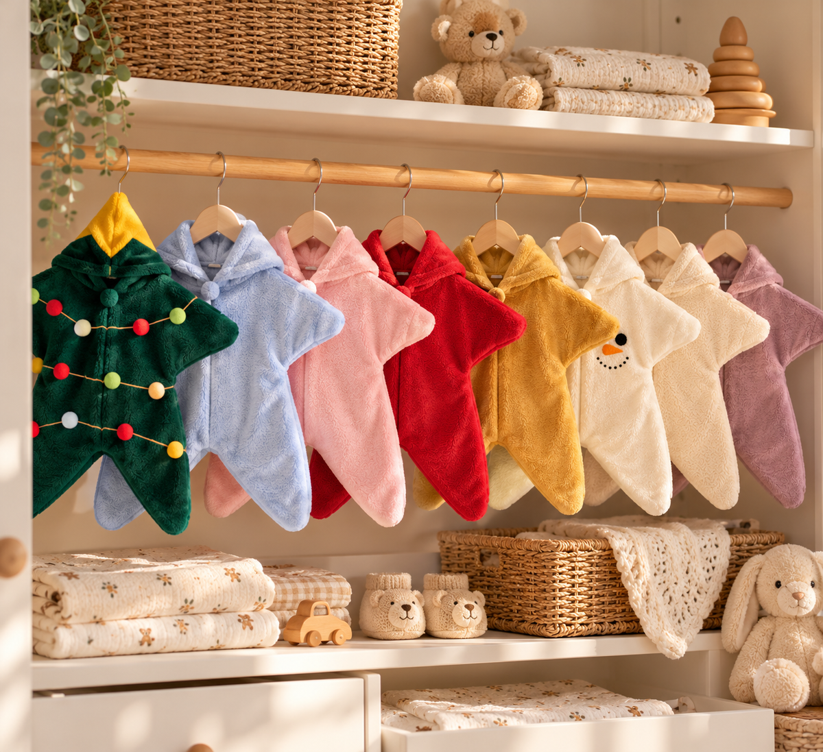 Garde-robe de combinaisons étoile pour bébé, modèles de fête et coloris doux
