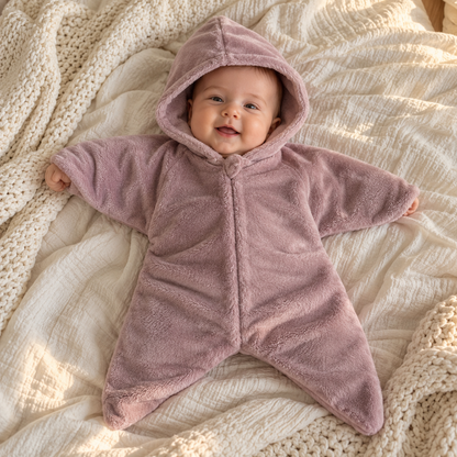 Bébé en combinaison étoile dans un cocon douillet