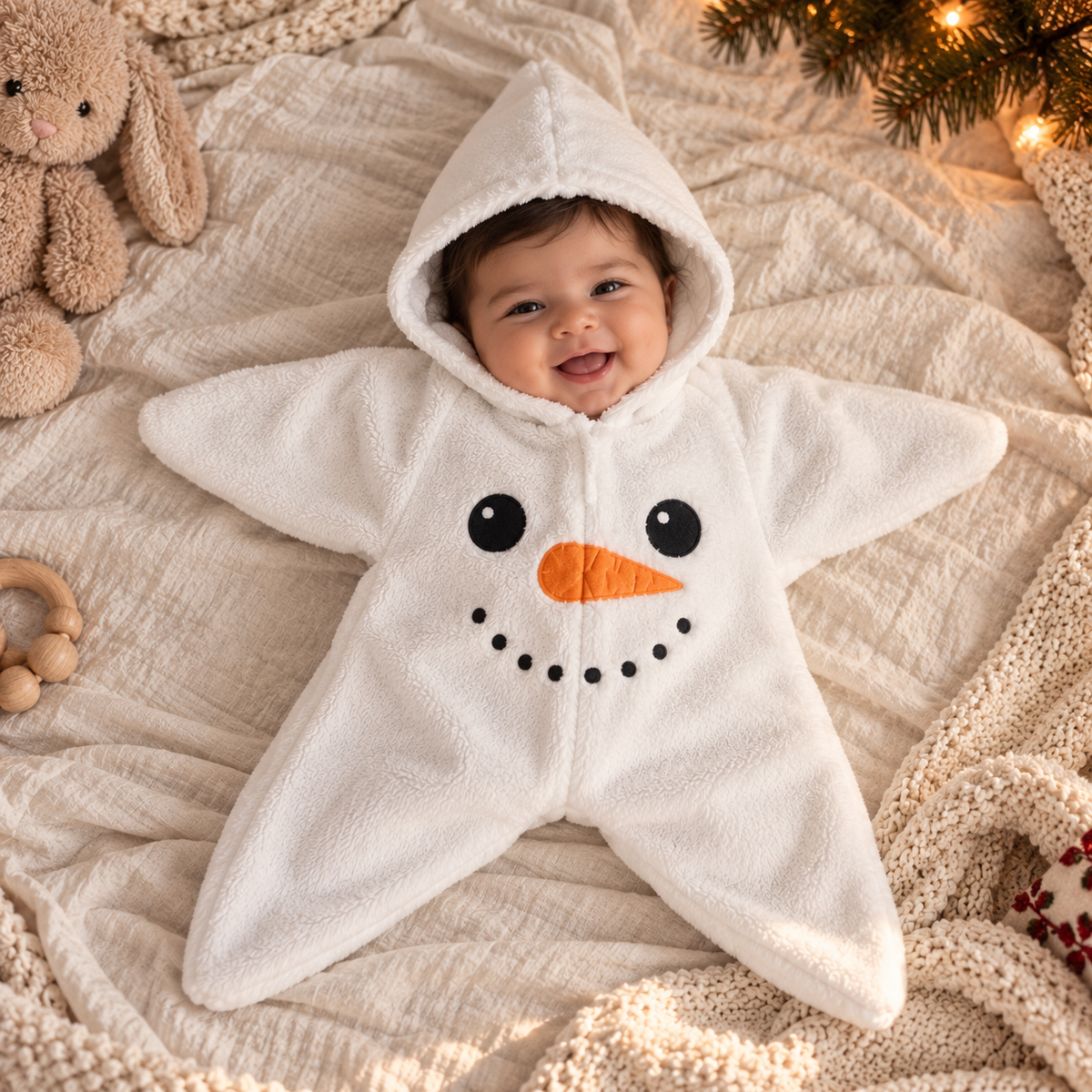 Bébé en combinaison étoile de Noël modèle bonhomme de neige